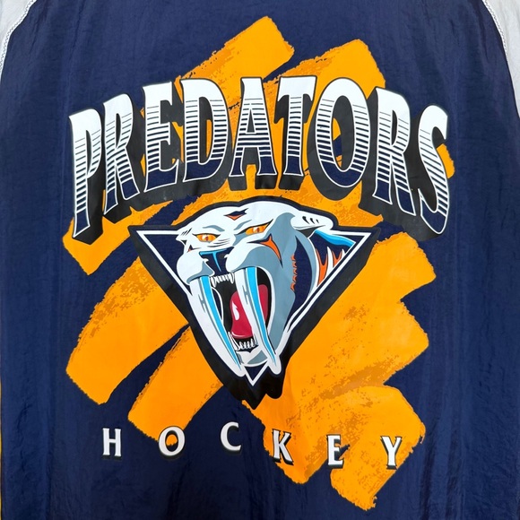Adidas Nashville Predators Reverse Retro Jacket NHL Windbreaker Mens Size Medium - Picture 11 of 16